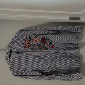 Zara limited long sleeve embroidered tops
